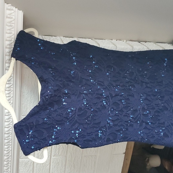 Women's Ralph Lauren Navy Blue Midi Dress Size 4 Fits size M - Picture 8 of 13